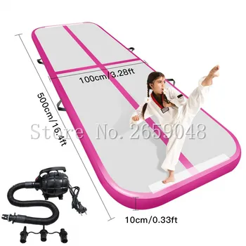 

Free Shipping 5x1x0.1m Air Track Tumbling Mat Gymnastics Air Floor Mat Inflatable Airtracks Gym Mats with Electric Air Pump