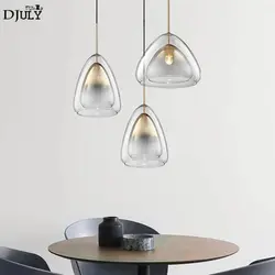 Ар деко Двухслойное стекло медузы светодиодные подвесные светильники современный роскошный дом деко гостиная кухня подвесная