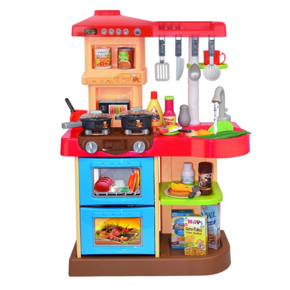 New 2 Types 1 Sets 37 Pcs Kitchen Plastic Pretend Play Food Children Toys With Music And Light Height is about 72 cm Toys Gifts (1)