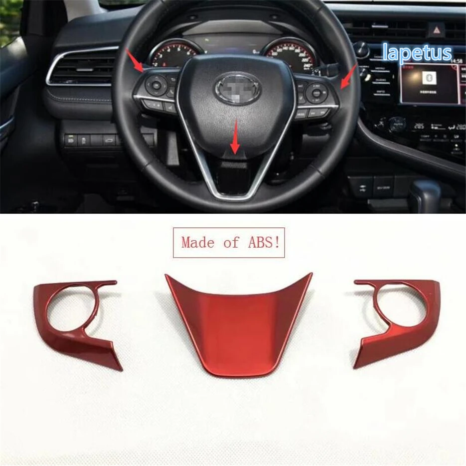 

Lapetus Steering Wheel Decoration Frame Molding Cover Trim 3 Piece Fit For Toyota Camry 2018 2019 2020 / 3 Color For Choice