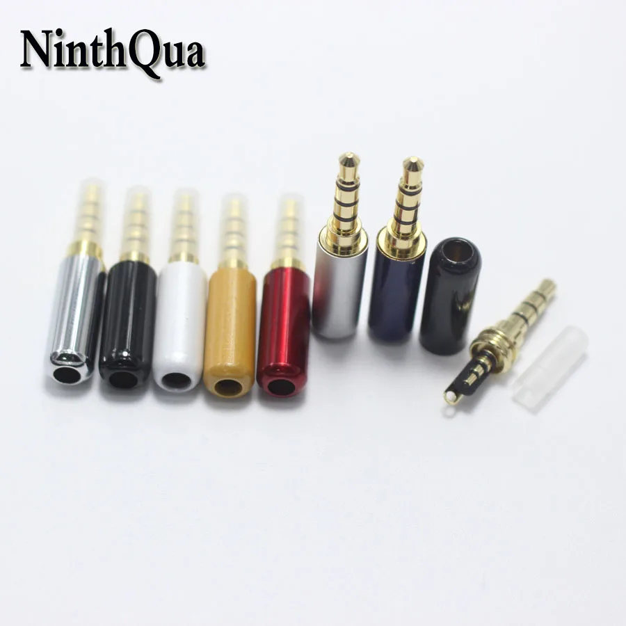 4PCS 3.5 mm Audio Plug with Protective Case 4 Pole Gold Plated Adapter for DIY Stereo Headset or Used Repair iphone Earphone |