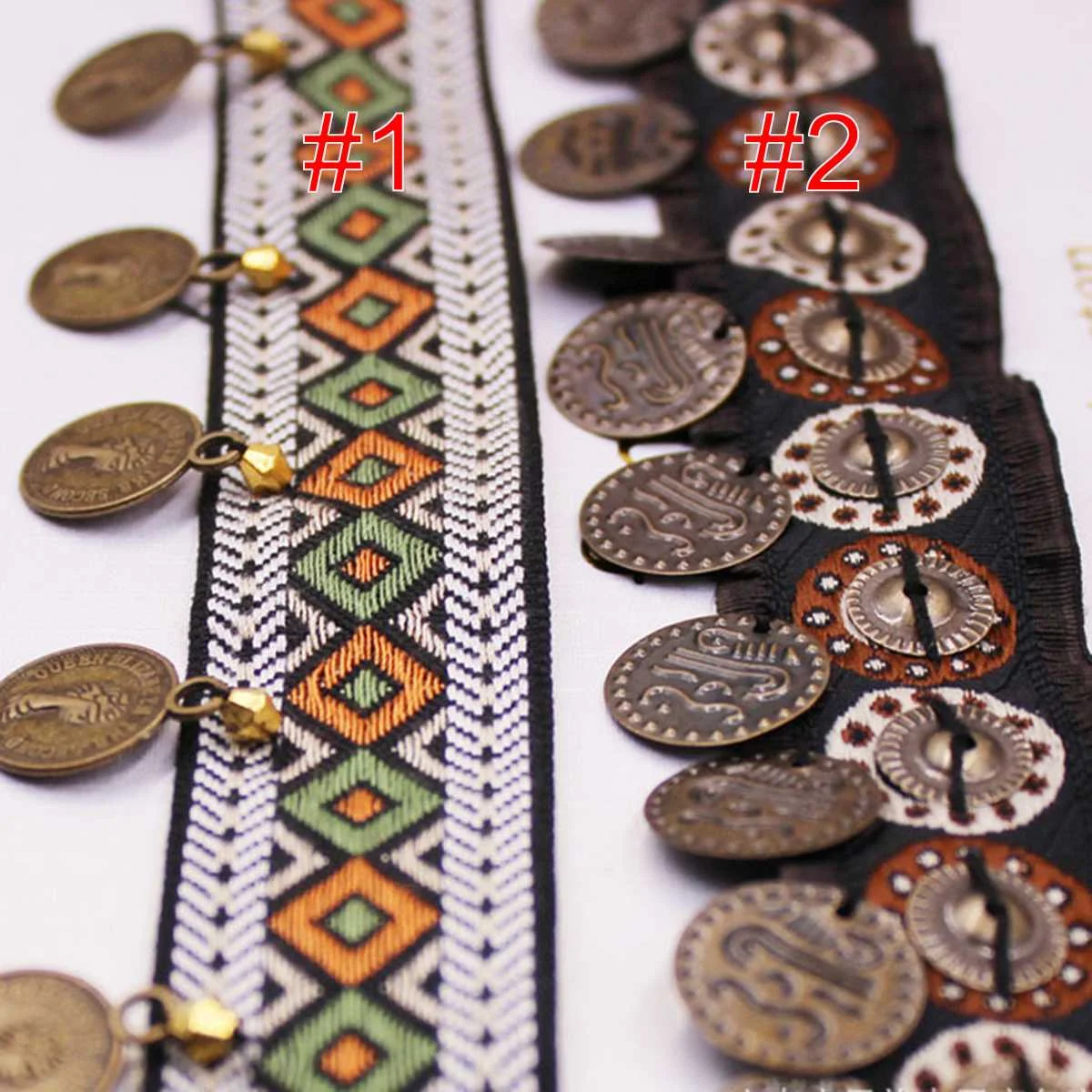 

2 Yards Copper Tassel Lace Trim Bohemian Cotton Fabric Ribbon Fringe Drop Handmade Sewing Clothes Curtains Accessories