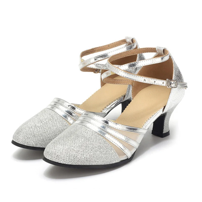 

2018 new Women Latin Dance Shoes heeled Ballroom Dancing Shoes for Women Ladies Girls Tango 3.5cm-5.5cm to Gold Silver Red