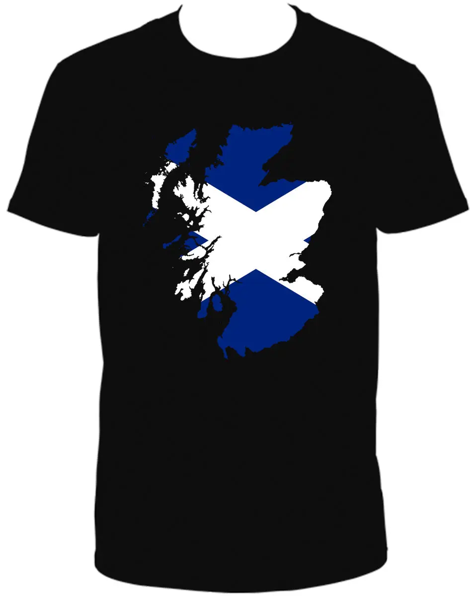 SCOTLAND FLAG TSHIRT MAP SHORT SLEEVED COTTON BLACKin TShirts from