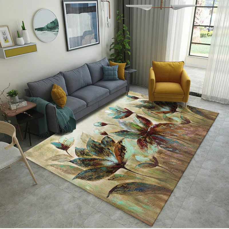 Современный художественный ретро цветочный ковер для гостиной, спальни, противоскользящий большой размер, мягкие ковры 200x300 см, коврики