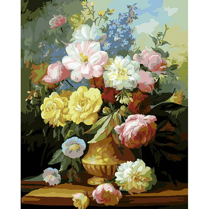 Hand painted DIY Digital Oil Paintings On Canvas coloring painting by