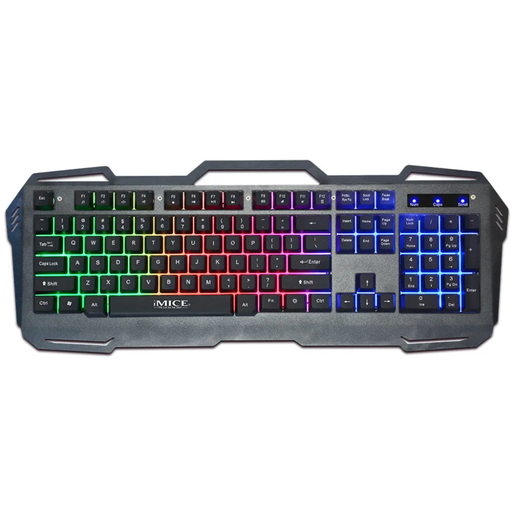 

New Desktop 104 keys AK-400 Metal Suspension Backlit Keyboard For Wired Black Gaming Keyboard Illumin Quickly control