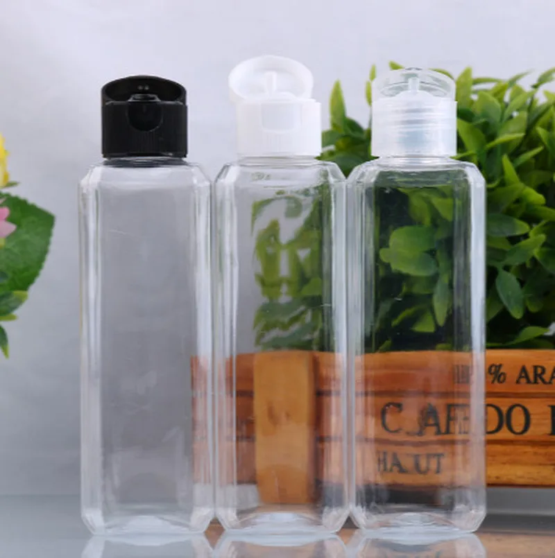 

1PC 100ml Clear Flip Top Cap Refillable Bottle Transparent Small Simple Empty Container Makeup Liquid Cosmetic Bottles