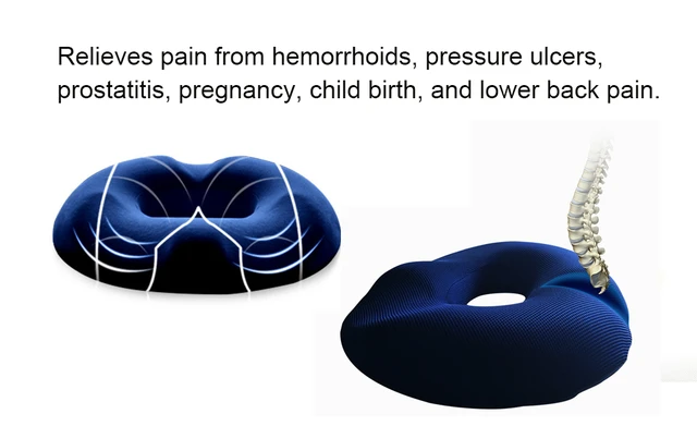 Donut Pillow Seat Cushion Orthopedic Design| Tailbone & Coccyx Memory Foam  Pillow | Relieve Pain and Pressure for Hemorrhoid, Pregnancy Post Natal