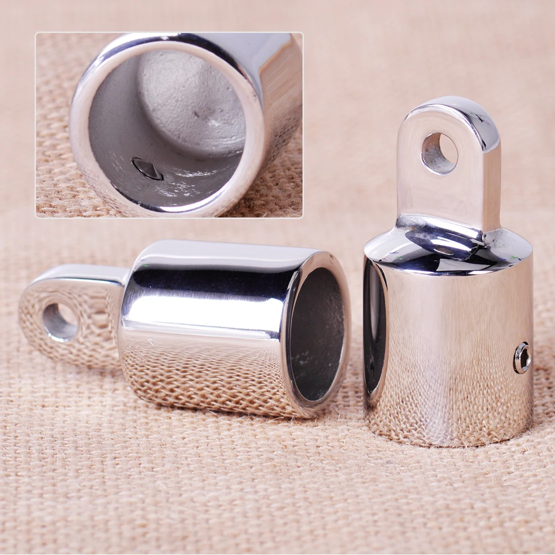 

CITALL 2PCS Stainless Steel 7/8'' Pipe Eye End Cap Bimini Top Fitting Hardware for Marine Boat Yacht