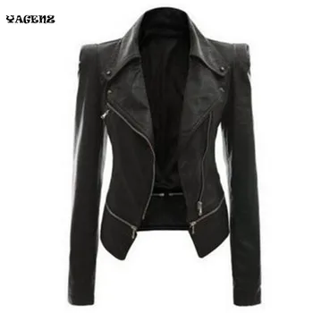 

Machine Wagon Jacket Pop Fashion Womens Six color Slim Biker Motorcycle Zipper Soft PU Leather Fashion Women Short Jacket B20