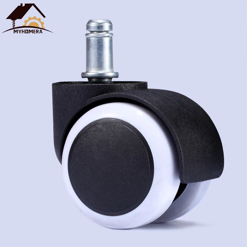 Myhomera 2 "50 kg universal mudo cadeira de escritório rodízio roda giratória rodízio rodas de substituição rolo de borracha parafuso/clique-em-0