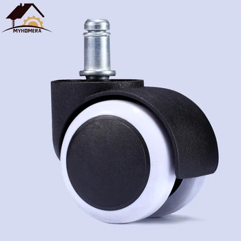 Myhomera 2 "50 kg universal mudo cadeira de escritório rodízio roda giratória rodízio rodas de substituição rolo de borracha parafuso/clique-em