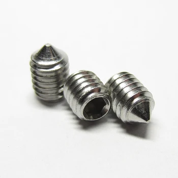 

50PCS/Lot M2.5/M3/M4/M5 Set Screws 304 Stainless Steel Inner Hex Hexagon Socket Tapered Point Pointed End bolt