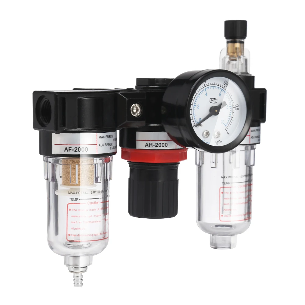 AC2000 1/4 дюймов воздушный фильтр Регулятор масла сепаратор воды