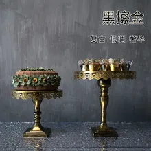 Золотая подставка для торта свадебный реквизит винтажная сковорода для торта модная тарелка десерт высокий поддон