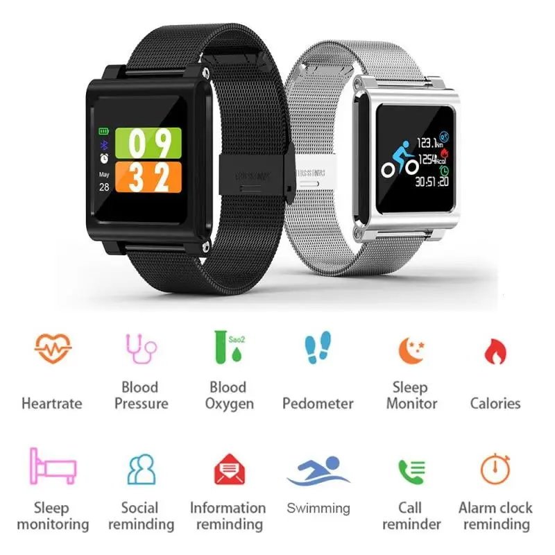 

K8 Smart Watch IP68 Waterproof Bluetooth Heart Rate Blood Pressure Smartwatch for Xiao mi Android IOS Phone LINK SPORT 3