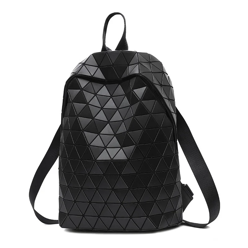 

2019 Luminous Backpacks Women Geometric Laptop Backpack For Men Women Zipper Rucksack Holographic Female Backbag Shoulder Bag