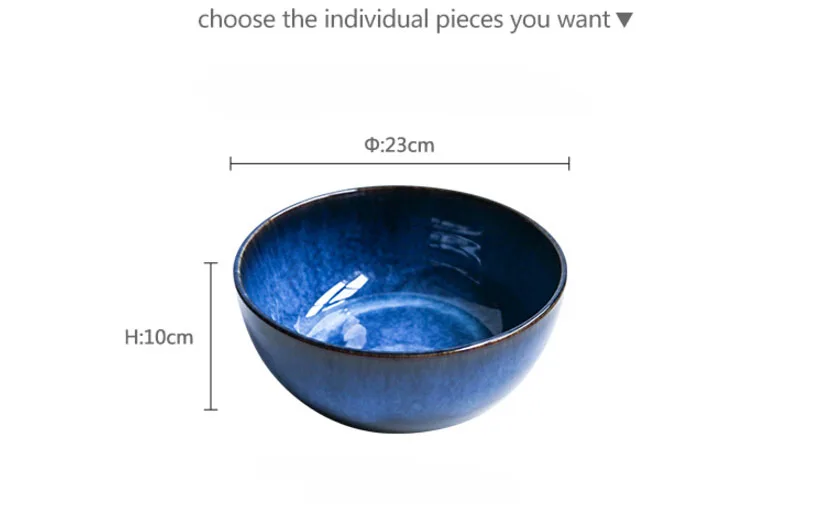 KINGLANG 2400 мл керамическая темно-синяя Салатница фарфоровая чаша оптом глубокая Чаша емкость чаша посуда