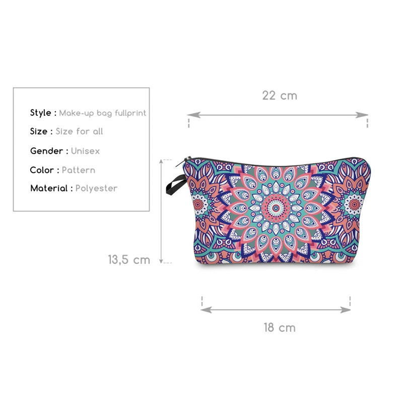 Deanfun 3D печатных косметических сумок красочный цветок винтаж для женщин Путешествия Макияж хранения необходимости 51012