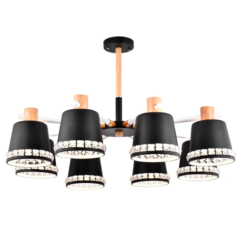 

Vintage Chandelier Lamp black/white Led iron art Lamps Crystal Chandeliers Light Luxury Royal Retro Suspension Luminary