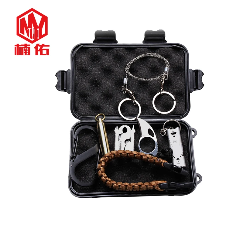 

1PC EDC Multifunction Tool Combination Set Folding Pliers Mini Waterproof Bottle Finger Knife Saw Chain Whistle Buckle Bracelet