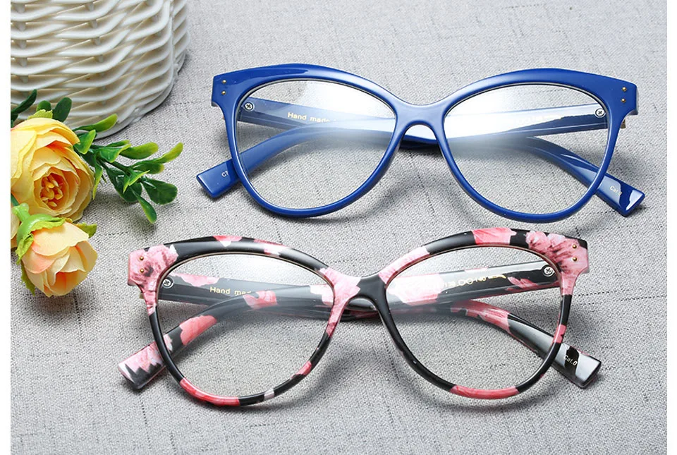 Glasses Frame Male AMANKEI Fashion Cat Eye Solid Eyeglasses Frame Women Unisex Plastic Optical Glasses Frame Female 92113 (1)