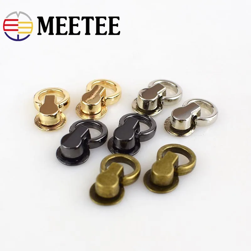 

20pcs Meetee Metal Bags Side Ring Nails Buckle Screw DIY Bags Hanging Chain Buckle Tongs Snap Hook Bags Hardware Accessoriess