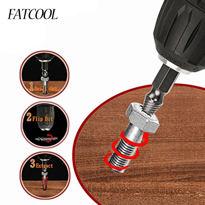 

FATCOOL 4pc/set Drill Screw Extractor Screw Removal Tool Accessories
