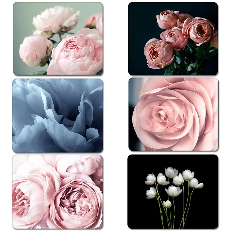 

Vivid Flower Pink Rose Pattern Nature Rubber Table Mouse Pad Laptop Computer Enclosure Mousepad Mat