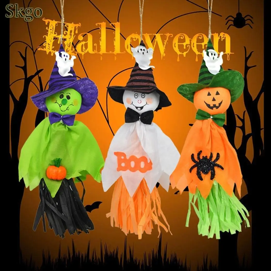

Club Bar Home Halloween Party Supplies Cute Ghost Hanging Hangtag Halloween Decoration Kids Toys Funny Straw Ghost Pendant Props