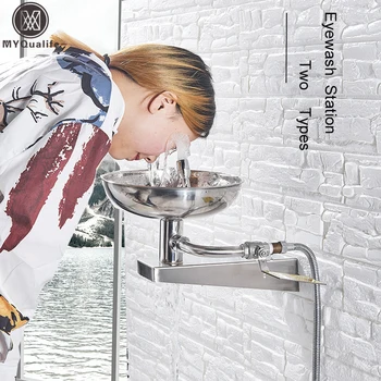 

Yellow and 304 Stainless Steel Wall Hanging Eyewash Station Suitable For Hospital Factory Laboratories