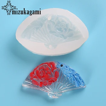 

1pcs UV Resin Jewelry Liquid Silicone Mold Fan Resin Charms Molds For DIY Intersperse Decorate Making Jewelry