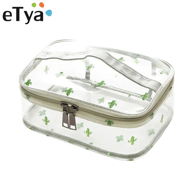 

eTya Women Luggage Travel Bags Packing Organizer Essential Fashion Zipper Waterproof Multifunction PVC Transparent Cosmetic Bag