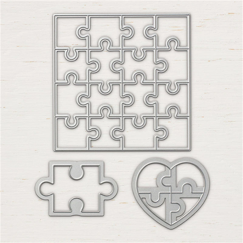 

GJCrafts New Puzzle Pieces Thinlits Die Set Frame Dies Metal Cutting Dies for Scrapbooking Card Making Craft Diecuts Stencil