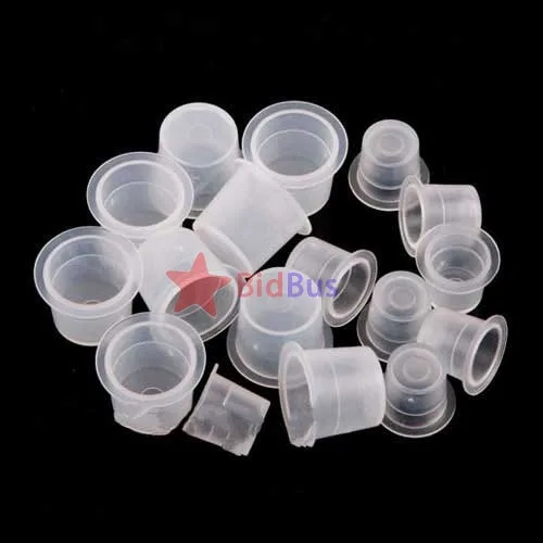 Bidbus Fast 200 Plastic Tattoo Ink Cups Caps Supplies Large + Small |