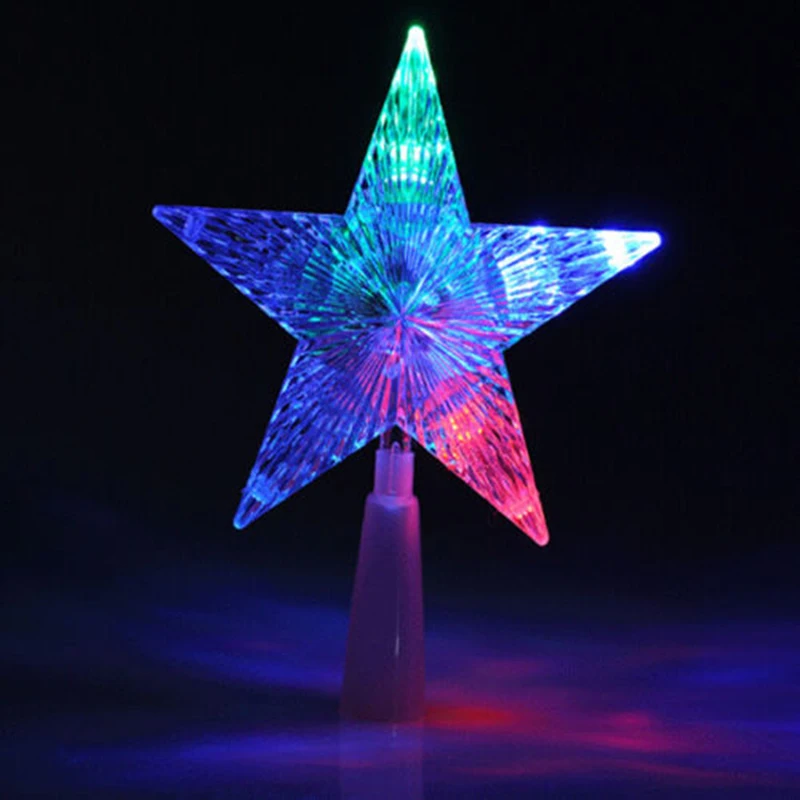 1 pcs Hogar Paradise Color Changing Xmas Christmas Tree Topper Star Shiny Rotating Light Party LED Lamp Decoration 2019 new