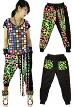 2016 Harem Hip Hop Dance Pants, Candy Sweatpants, performance Costumes, Plus size XXS-XXL, with tassel patchwork female trousers