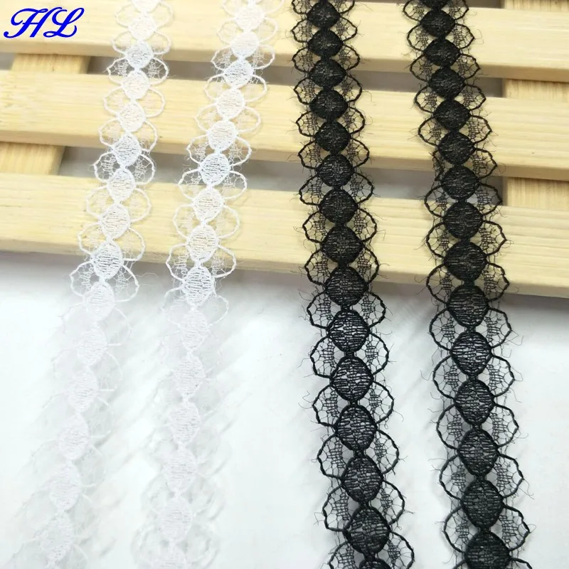 

HL 14mm width 30 meters black & white lace wedding festival decorations garment hair DIY accessories box packing belt A055