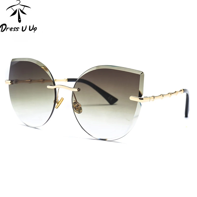 

DRESSUUP Hipster Trimming Sunglasses Women Brand Designer Vintage Gradient Eyewear For Ladies lentes de sol CASA2306