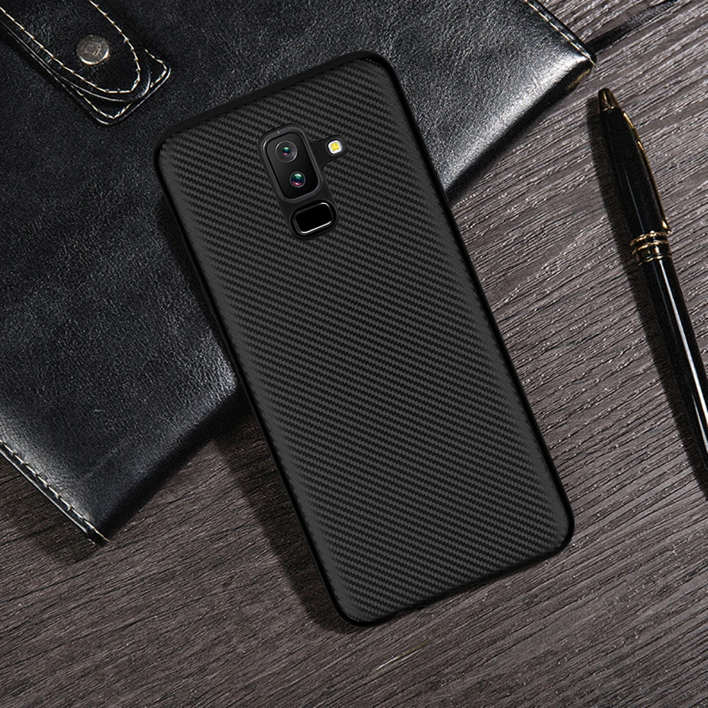 buy For Samsung Galaxy A6 Plus 2018 Carbon Fiber Matte Ultra Thin Slim Soft Silicone TPU Case For Samsung A 6 Plus A6+ 2018 Cover