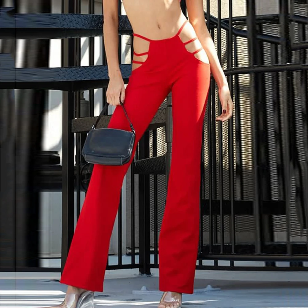 2019 New Women Black Sexy Cut Out Holes Pants Slim Fitness Sweat Pants Flare Hollow Out Trousers Streetwear Capris Pant 2019 New Women Black Sexy Cut Out Holes Pants Slim Fitness Sweat Pants Flare Hollow Out Trousers Streetwear Capris Pant