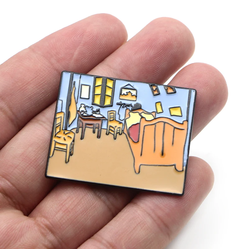 Pinos de Van Pintura a Óleo de Arte de Metal Pin e Broches Lote Atacado Gogh Esmalte Crachá Mochila Presentes Broche Pçs - 20 K339 6 Van Gogh Pintura A Óleo de Arte
