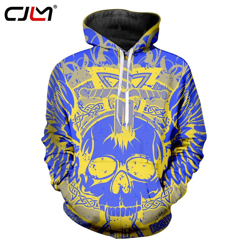 

CJLM Blue Hoodies Fashion Men Hip Hop Long Sleeve Pullovers Rock Hoody 3d Print Gold Sweatshirt Hoodies Crewneck Sweats Unisex