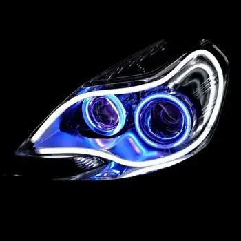 

2x 45cm 60cm 85cm Daytime Running Light Universial Flexible Soft Tube Guide Car LED Strip White- Yellow DRL Turn Signal Light