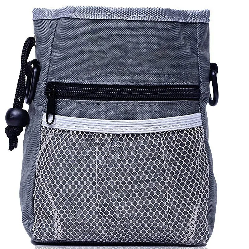 Новая сумка для обучения лакомству для собак, Легко переносит игрушки для домашних животных, Киббл, лакомства, встроенный дозатор для мешков для какашек, 3 способа ношения серого цвета