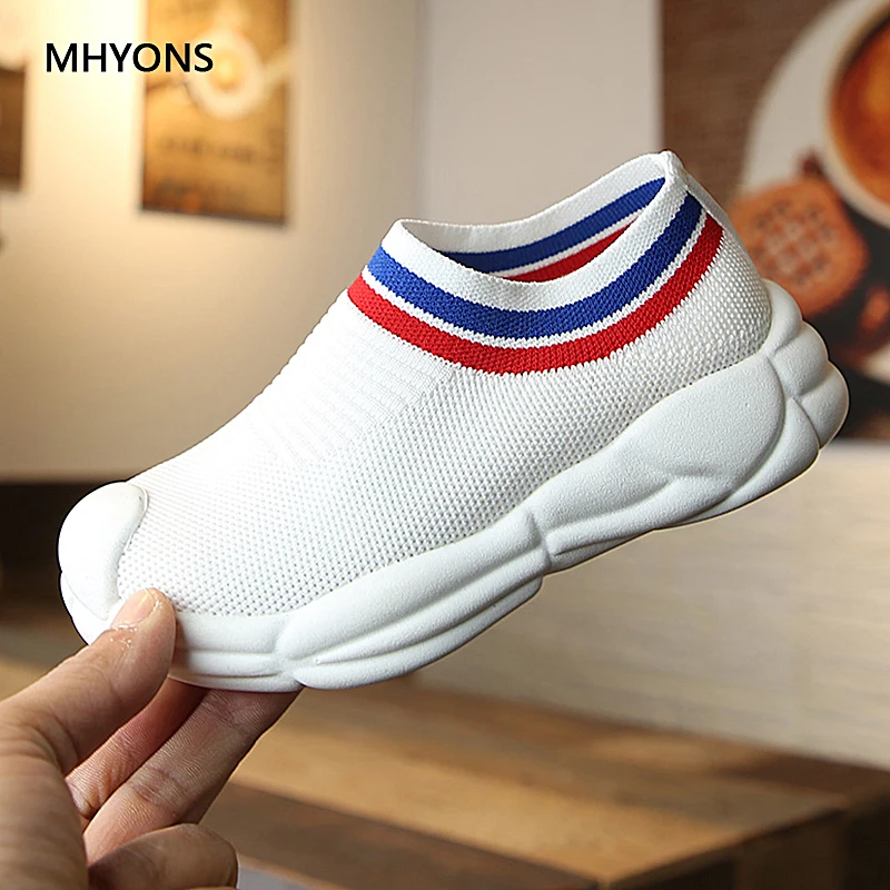 MHYONS Kids Shoes Boy Breathable Sport Shoes Kids Anti-Slippery Knit Socks Sneakers Children Casual Shoes Girls Fashion Sneakers