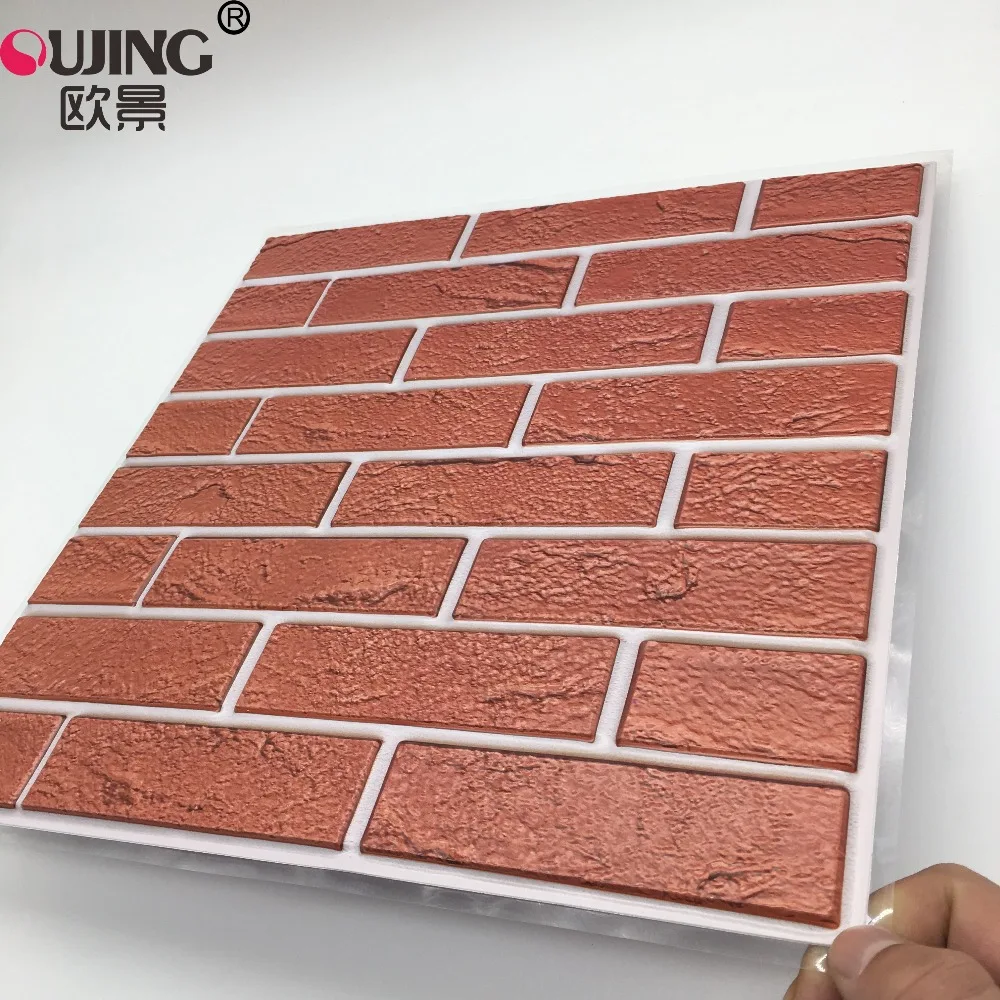 30*30 см * 5 шт 3D красный кирпич узор Ретро плитка настенные наклейки кухня ванная