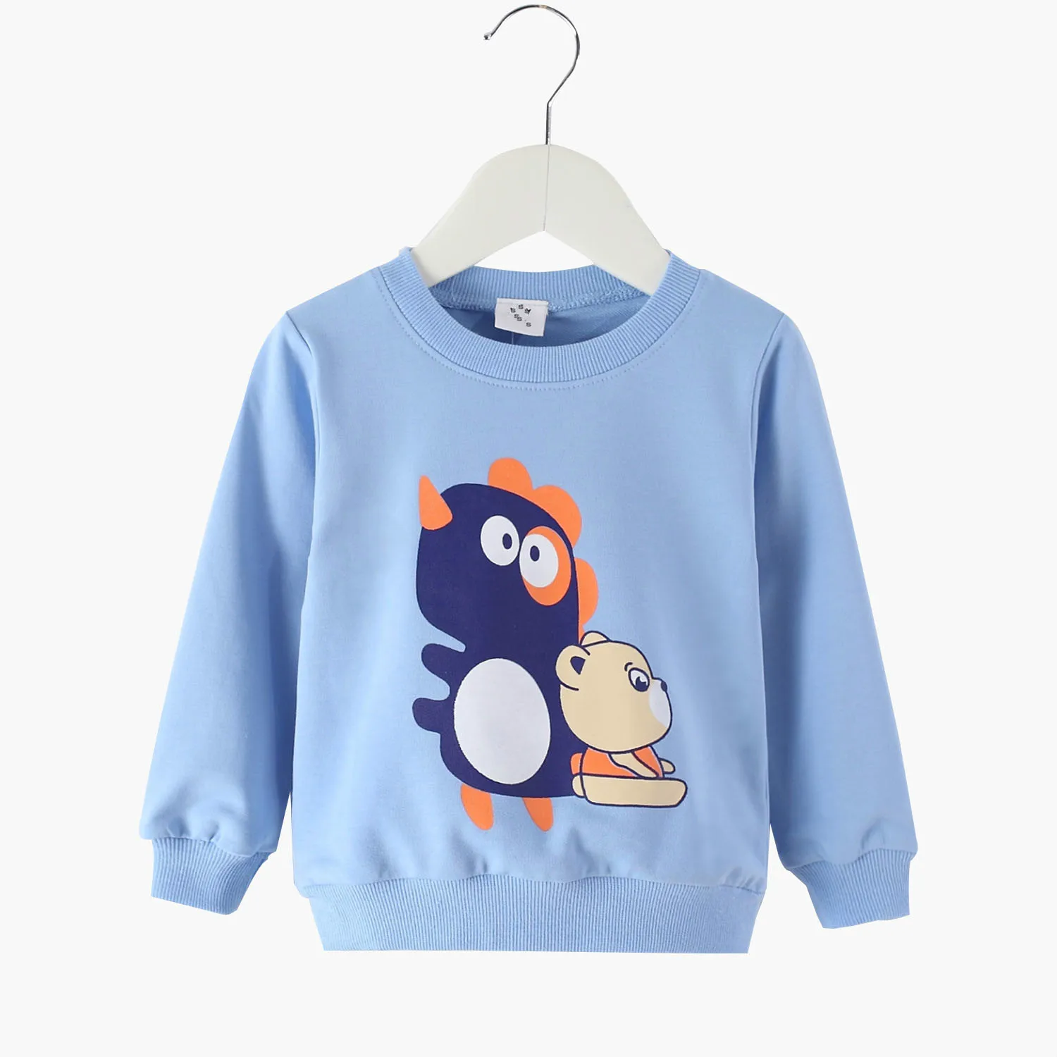 [Unini-yun]/ г., Новое поступление, весенний махровый свитер для маленьких девочек и мальчиков футболка с длинными рукавами и героями мультфильмов трикотажная одежда для маленьких детей - Цвет: Оранжевый