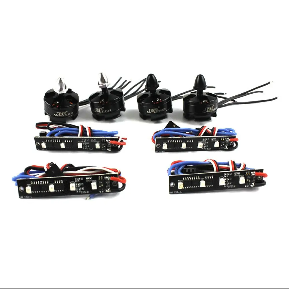 

JMT 2pc CW+ 2pcs CCW 2204 2300KV Brushless Motor + 4x BLheli REV11.2 LED ESC for DIY 210 250 270 Quadcopter Mini Drone F17487-A